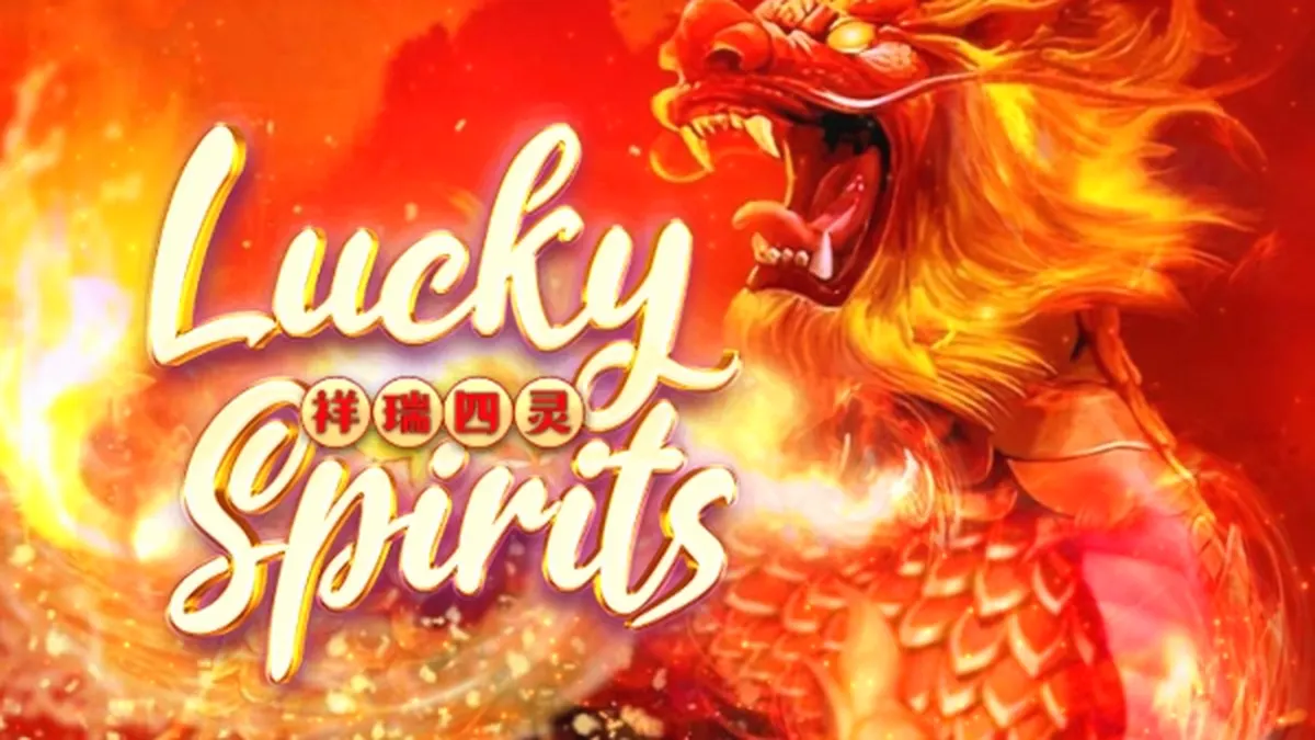 Interface vibrante e colorida do slot Lucky Spirits com símbolos temáticos