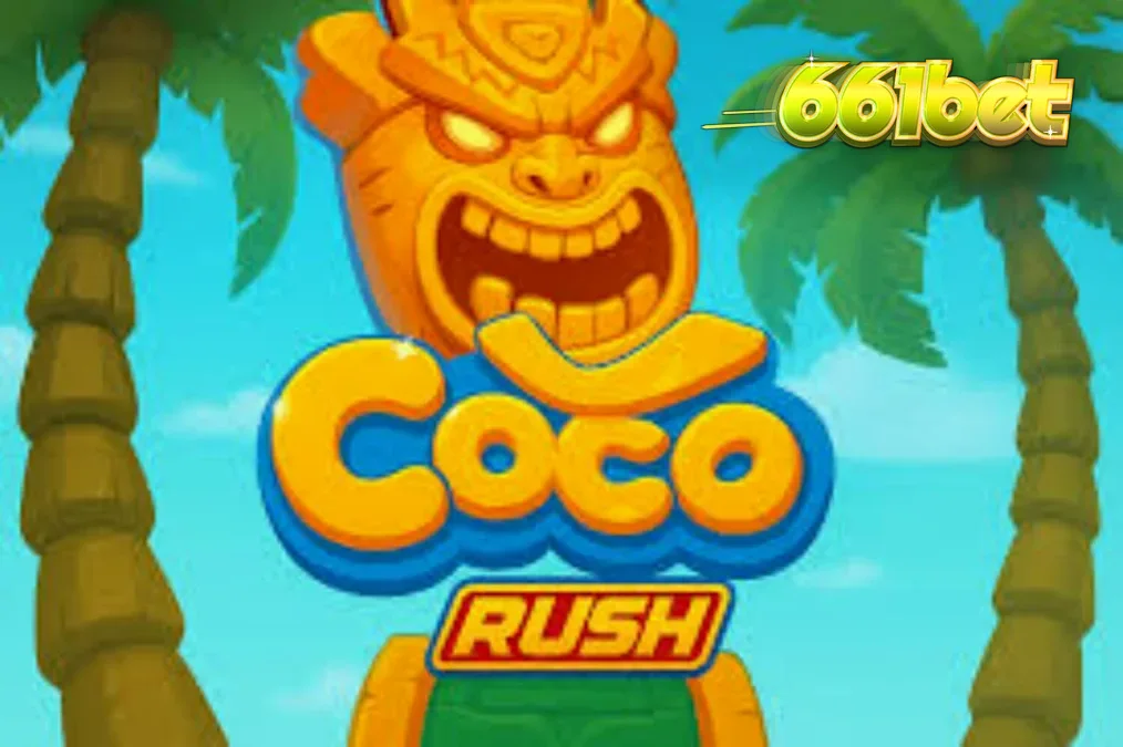 Interface vibrante e tropical do slot Coco Rush com elementos de tesouro