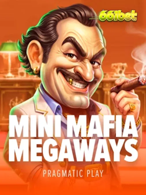 Cenário luxuoso de mansão com elementos temáticos de máfia no slot Mini Mafia Megaways